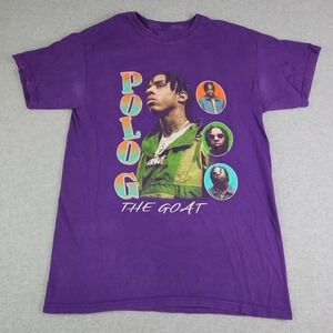 Polo G T-Shirt Men Medium Purple The Goat Graphic Print Hip Hop Rap Short Sleeve